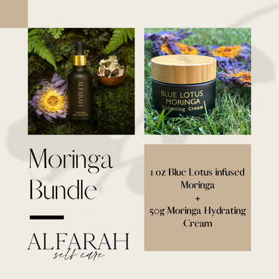 Blue Lotus Infused Moringa Oil and Cream Bundle